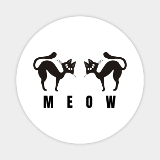 Mysterious Meow - Twin Black Cats Magnet